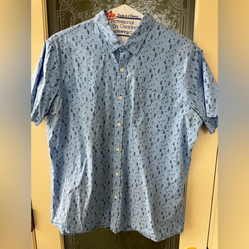 Hawaiian hula girl button up shirt size XL